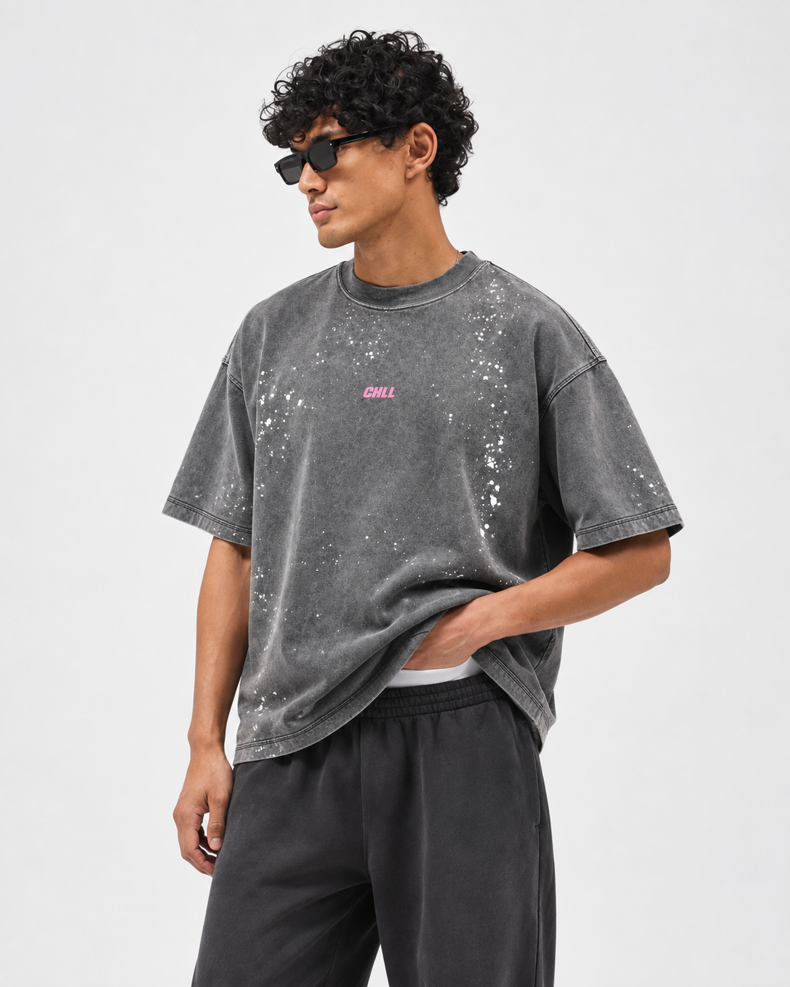 CHLL® Washed T-shirt Grey-pink